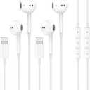 [Apple MFi Certified] Wired Headphones for iPhone Earbuds with Built-in Microphone & Volume Control Nosie Reduction Earphones Headsets Compatible with iPhone 14 13 12 11 Pro Max XS XR X 8 7, 2 Pack (White)