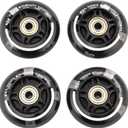 2PM SPORTS 4 Pack 80mm, 82A Inline Skate Wheels with ABEC-7 Bearing, Indoor/Outdoor Inline Skates Wheels (Black)