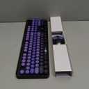 FD Wireless Keyboard and Mouse Combo | Cute Colorful Keyboard and Mouse with 2.4GHz Cordless Retro Typewriter Keyboard | Auto-Sleep | USB Receiver for Windows PC/Laptop - Black Purple Gradient