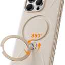 TORRAS 360Spin Stand for iPhone 16 Pro Case 6.3 inch, Fit for Magsafe, Hard PC Mil-STD Protective Scratch-Resistant Case for iPhone 16 Pro Phone Case, Ostand Spin, Dune Beige, 2024