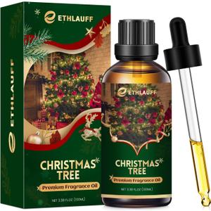 Christmas Tree Essential Oil 3.38 Fl Oz (100ml), Christmas Essential Oils for Diffusers, Winter Essential Oils for Candle Making, Cozy Holiday Scented Oils