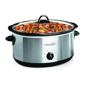 Crock-Pot 7 Quart Oval Manual Slow Cooker, Stainless Steel, Versatile Cookware for Large Families or Entertaining