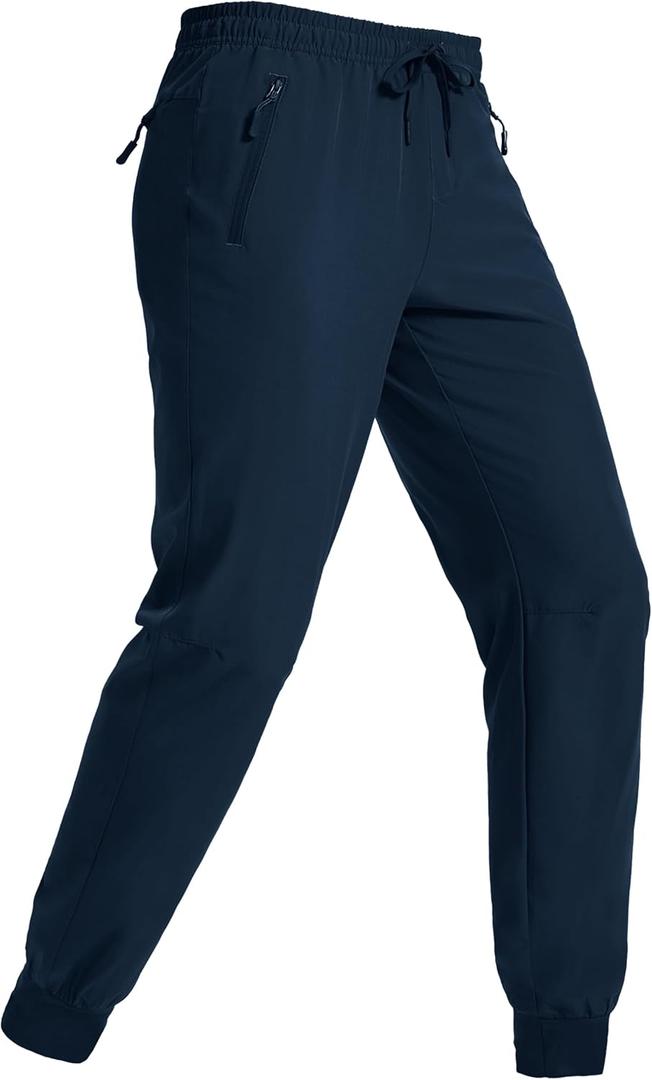 MAGNIVIT Men's Sweatpants with 3 Zipper Pockets Athletic Workout Lightweight Pants Quick Dry Running Joggers for Men (Blue)