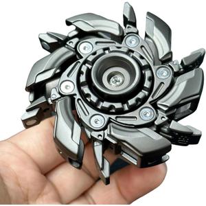 EDC Fidget Sliders Open Armor Spinning TopFidget Toys Stress Relief for Adults Magnetic Metal (Grey)