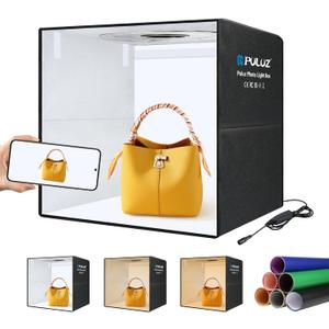 Light Box Photography 20x20in, PULUZ Portable Photo Studio Light Box with 160 LED Lights 12 Color backdrops Professional Photography Lighting Tent Kit for Big Product Photography Lightbox