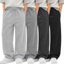 4 Pack Boys Baggy Sweatpants Teen Youth Casual Pants Open Bottom Kids Athletic Drawstring Joggers with Pockets Size: 11-12 Years