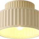 Vintage Modern Semi Flush Mount Ceiling Light Nordic Simple Resin Ceiling Lights Fixture Minimalist Foyer Close to Ceiling Lamp Mid Century Indoor Hallway Ceiling Light for Bedroom