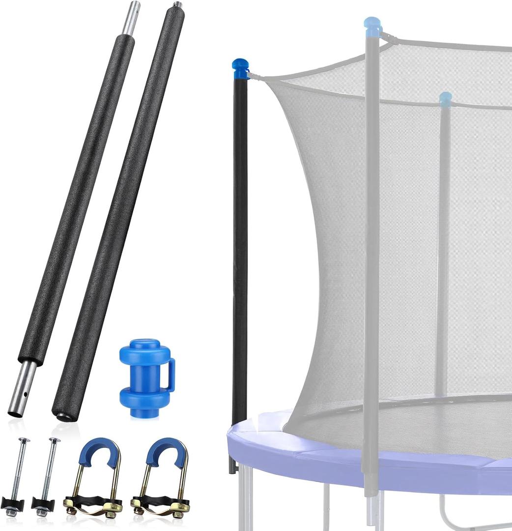 TOBWOLF 1PCS Universal Trampoline Replacement Enclosure Pole, Foam Trampoline Pole Fit 10-16Ft Straight Pole Trampoline, Trampoline Stand Diameter Fits Within 1.65"/4.2CM for Trampoline Accessories