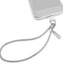 Phone Charm Strap Metal Chain Wristlet for iPhone case Hands-Free Phone Wrist Strap with 2 Tether Tabs Anti Theft strap for Women & Girls Travelling & Parties(Silver)