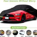 YIXIN Waterproof Car Covers for 1994-2026 Ford Mustang GT/Shelby/Cobra/Bullitt/ECOBOOST car Cover 190T Covers Suitable for 100% Waterproof and Windproof Belt and Double Door Zipper up to 192" L