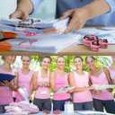 12 Pcs Jumbo Acrylic Paper Clips Pink Ribbon Design Paper Clips Breast Cancer Awareness Bookmarks Breast Cancer Gifts for Woman Charity Fundraisers Book Lover Gifts, 4 Styles