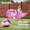 SLOOSH Inflatable Pool Floats Lounger with Canopy for Adult - Pool Lounge Float with Cup Holder & Backrest, Footrest for Pool Party, Swimming, Lake, Beach, Travel