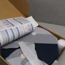 Half-Circle Felt Board Tiles, 12 Packs - Self Adhesive Wall Art & Acoustic Panels | Abstract Wall Decor for Home Office | Modern Pinboard - Prussian Blue