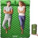 WANNTS Double Sleeping Pad, Ultralight Inflatable Sleeping Pad for Camping, Built-in Pump, Ultimate for Hiking - Airpad, Carry Bag, Repair Kit - Compact & Lightweight Camping pad(Green)