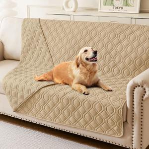 hyha Waterproof Dog Bed Blanket, Soft Pet Blankets, Waterproof Couch Cover for Dogs, Reversible Sofa Covers Washable for Furniture (52x82 Inch, Camel/Camel)