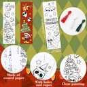2 x Christmas Color Your Own Bookmarks-120 Pcs Spooky Christmas DIY Coloring Blank Bookmark Xmas Winter Holiday Party Gift Art Craft Supplies for Kids Goodie Bag Fillers Classroom Reading Rewards