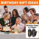 HAPPYPOP Birthday Gift Idea for Men - Socks for Senior Over 80, Present with Greeting Card (Took Me 80 Years Black)