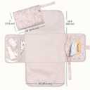 Tiny Twinkle Portable Diaper Changing Pad | Waterproof, Wipeable & Compact Baby Changing Pad for Travel | Smart Wipes Pocket & Organized Storage| Newborn Shower Gift (Bows)