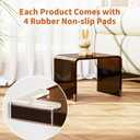 Acrylic Step Stool Small Clear Acrylic Foot Stool for Bathroom Bedroom Kitchen with Non-Slip,Holds Up to 250lbs (Dark Brown, 12.6'' x 9'' × 9.8'')