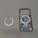 for iPhone 17 Pro Case with MagSafe Stand Ring for Women, Cute Clear Floral Design with 360 Kickstand Holder Magnetic Shock Proof Heavy-Duty Protection Blue Flower