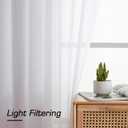Simplebrand Sheer White Curtains 96 Inches Long, Light Filtering Rod Pocket Solid Color Window Sheer Curtain Panels, Elegant Curtains & Drapes for Living Room, Bedroom 2 Panels (White, 59" W x 96" L)