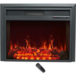 C-Hopetree 28 Inch Wide Electric Fireplace Insert, Portable Freestanding Heater with Remote and Thermostat