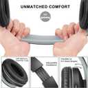 ZIHNIC Bluetooth Headphones Over-Ear, Foldable Wireless and Wired Stereo Headset Micro SD/TF, FM for Cell Phone,PC,Soft Earmuffs &Light Weight for Prolonged Wearing(Black/Gray)