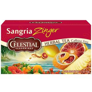 Celestial Seasonings Herbal Tea, Sangria Zinger, 20 Count (Pack of 6), Exp. 03/17/25