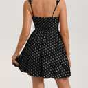 Belle Poque Womens Short Black Dress Vintage Polka Dot Dress Homecoming Graduation Flowy Swing A Line Dresses M, Black
