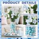 56 Pcs Easter Centerpieces for Tables Easter Vase Filler Floral Picks with Pearlescent Eggs Colorful Flower Arrangements for Home Table Centerpieces Vase Spring Decor(Blue and White)