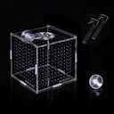AWXZOM Acrylic Fish breeding Box, Acrylic Fish Isolation Box, Fish Separator for Aquarium, Hatchery Incubator with Suction Cups for Small Baby Fishes Shrimp Clownfish Guppy (3.9 * 3.9 * 3.9inch)