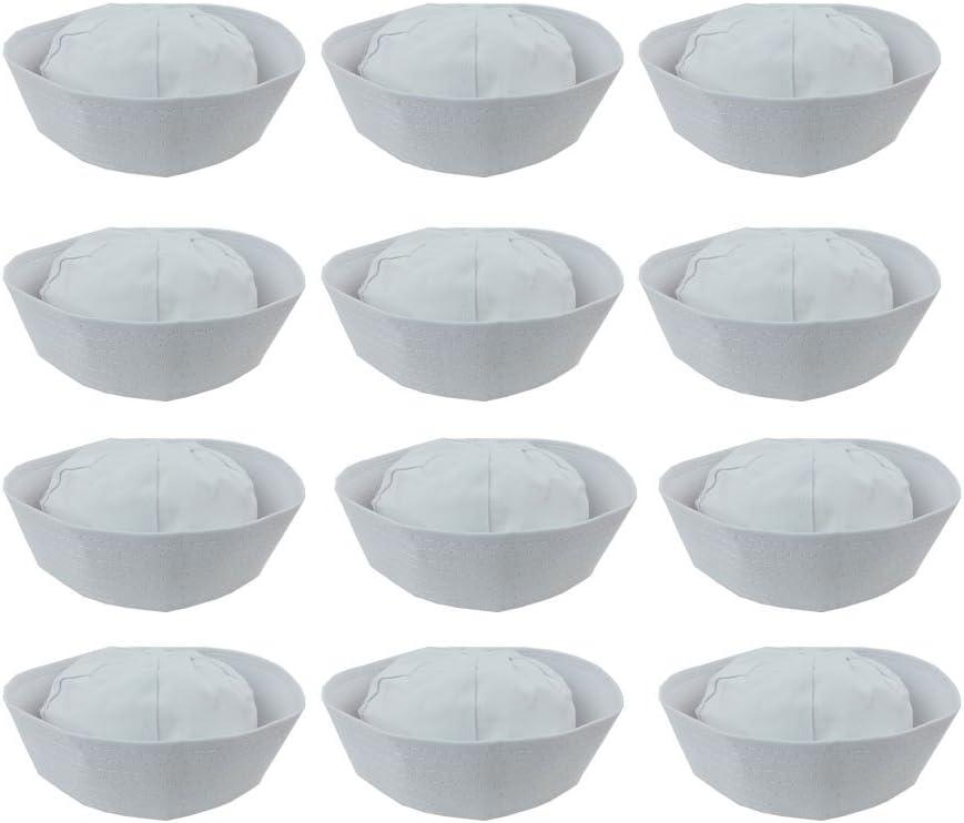 Funny Party Hats White Sailor Cap - Nautical Yacht Hat - Gob Hat - Costume (White)