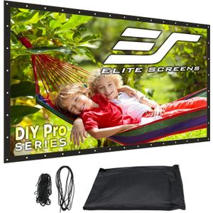 Elite Screens DIY Dual Screen, Indoor/Outdoor Portable Projector Screen, 220-inch 16:9, Movie Home Theater Front Rear Projection Screen with Grommets, Ropes, Carry Bag, Hang Anywhere, DIY220H1-DUAL