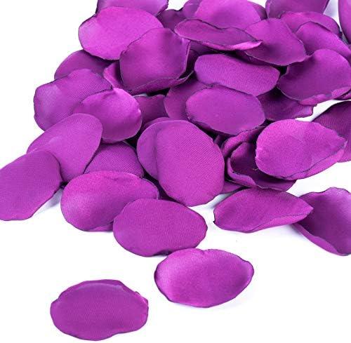Neaticoo Purple Silk Rose Petals 300pcs Reusable Realistic Fake Flower Petals for Wedding Flower Girl Basket Party Table Centerpieces Anniversary Valentines Decoration(Violet)