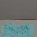 Aimiray Women's Sexy Mesh Tops Short Sleeve Round Neck Lace 3D Printed Floral Sheer Blouse See Through Layering Shirt Tops (Teal)