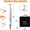 Vitoler Alcohol Markers 48 Colors,Dual Tip Coloring Markers,Chisel & Fine Tip for Book Painting,Art Marker Set for Card Making Art Supplies