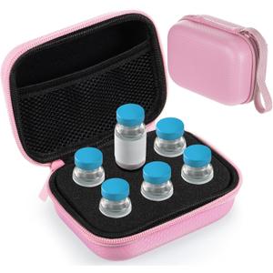 Teenyyou 6 Slots Insulin Peptide Fridge Carrying Case Vial Holder Storage Protector Bag, Fits Standard 10ml Vials, Insulin Cooler Travel Kits Case Organizer Diabetes Protector(Pink)