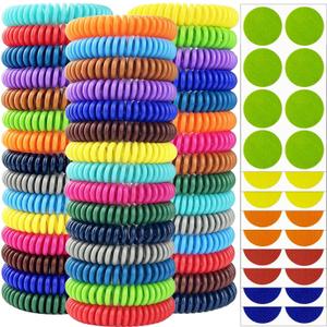 Mosquito Repellent Bracelets 45 Pack, Individually Wrapped Mosquito Repellent Bands with 60 Pcs Mosquito Stickers Patches, DEET Free Insect Bug Repellent Wristbands for Adults and Kids