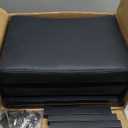 Bar Stools Set of 2, 30 Inch Backless Counter Height Bar Stools with Soft Faux Leather Seat, 300 LB Heavy Duty Padded Saddle Barstool Chair for Modern Kitchen Island Counter (Black)