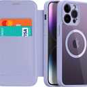 harusaki   iPhone 14 Pro Max Phone Case Wallet with MagSafe - Slim Reliable PU Leather iPhone 14 Pro Max Case with Card Holder, Flip Cover for Women & Men (Purple)