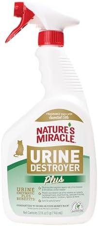 Nature’s Miracle Urine Destroyer Plus Cat, 32 Ounces, Enzymatic Formula, Ready-to-Use,Set of 2