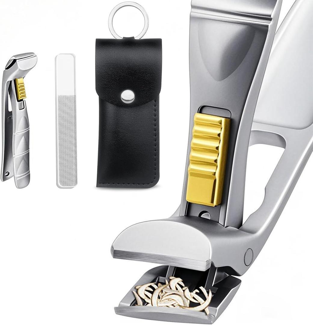 Toenail Clippers for Thick Toenails-Angled Head,Toe Nail Clippers for Thick Nails for Seniors,Finger Nail Clippers for Men with Wide Jaw Opening, Heavy-Duty Nail Cutters