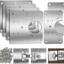 6 PCS Cabinet Hinge Repair Plate, Hinges Repair Fixing Plates, Stainless Steel Cabinet Repair Board, Kitchen Cupboard Door Hinge Repair Brackets Kit, Cabinet Fixing Plate Bracket with Mounting Screw