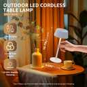 uuffoo Cordless Table Lamps Rechargeable Set of 2, Outdoor Table Lamp with 3 Color Stepless Dimming, Battery Operated Desk Night Light for Patio, Restaurant, Bedroom