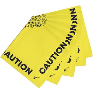 Max and Neo Dog Bandanas - We Donate 1 for 1 to Dog Rescues for Every Product Sold (5 Pack, Caution)