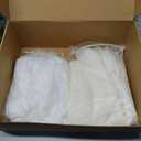 Ling's moment Artificial Wedding Arch Flowers Kit Pack of 4, 2pcs Hanging Silk Flowers Arrangement 2pcs Chiffon Drapes Ceremony Spring Fake Rose Arbor Backdrop White Sage Floral Party Outdoor Decor