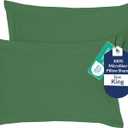 Royale Linens Pillow Shams 2 Pack King Size 20x36 Inch- Brushed 1800 Microfiber - Bed Pillow Shams, Wrinkle Resistant Super Soft and Cozy- Back Overlap Closure - Oxford Pillowcase (King, Hunter Green)