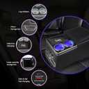 Upgrade Universal Center Console Organizer with Inductive Charging Stand, Fast Charging, Cup Holder, and Phone Holder for Car, Truck, and Van, Back Bench Seat Armrest Middle Storage Box