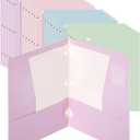 Mr. Pen- Pocket Folders Bulk, 4 Pocket, 24 Pack, Pastel Colors, Folders with Pockets 3 Hole Punched