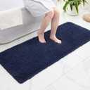 Disolla Navy Bathrom Runner Rug 24x70 - Extra Large Soft Plush Bath Mat, Thick Long Non-Slip Shaggy Floor Mat, Ultra-Absorbent for Master Bathroom Vanity, 2' x 5'10"